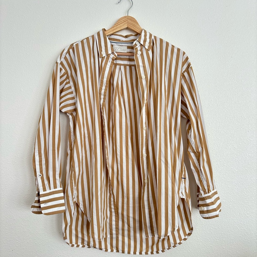 J. Crew Overside Striped Button Down Shirt